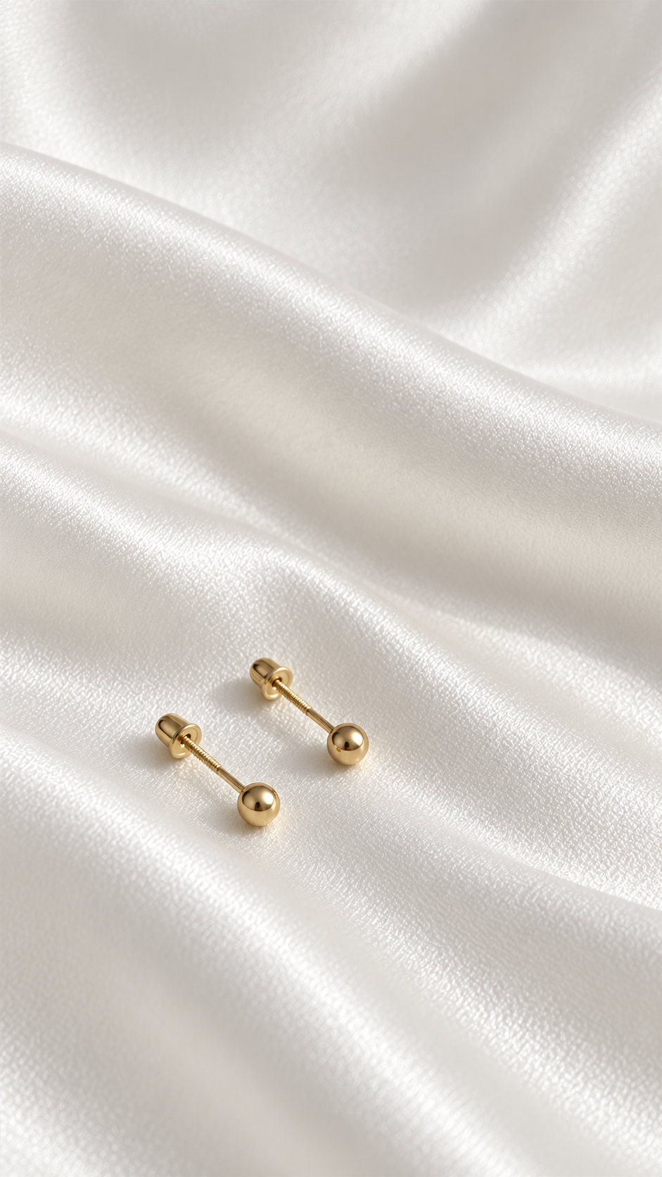 Aretes dormilonas 14k