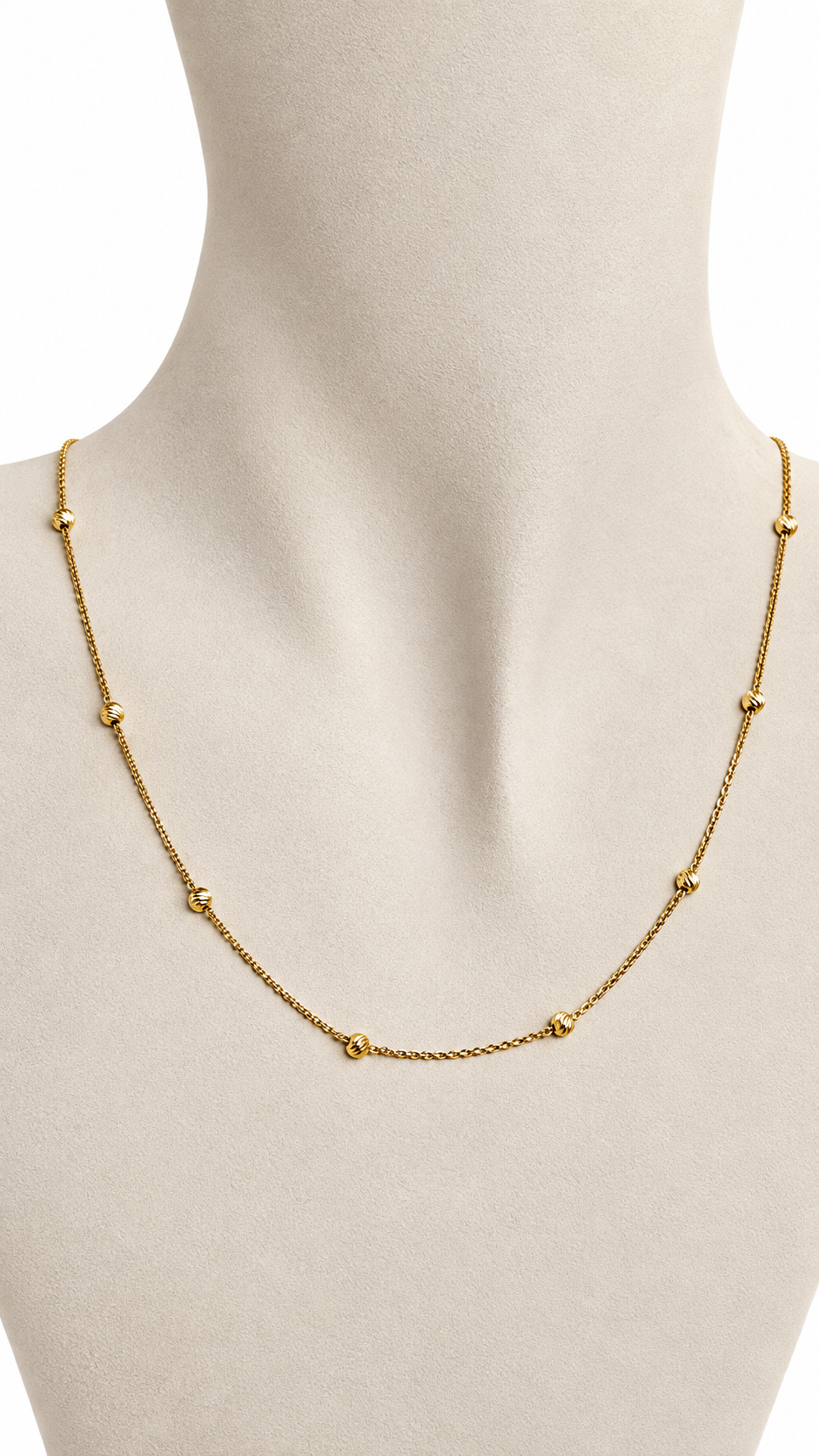 Cadena Cubana con Balines de 10k – 10k Gold Cuban Bead Chain
