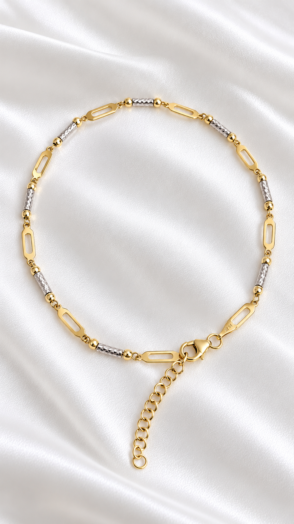 Tobillera en Dos Oros de 10k – 10k Two-Tone Gold Anklet