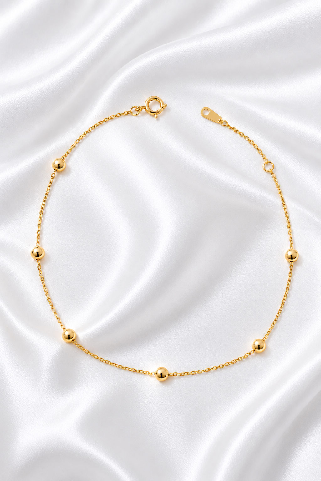 Tobillera de Balines de 10k – 10k Gold Bead Anklet