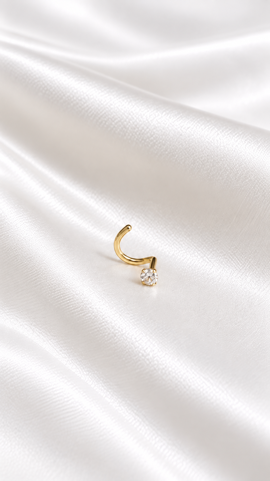 Piercing de Nariz Punto de Luz de 10k – 10k Gold Solitaire Nose Stud