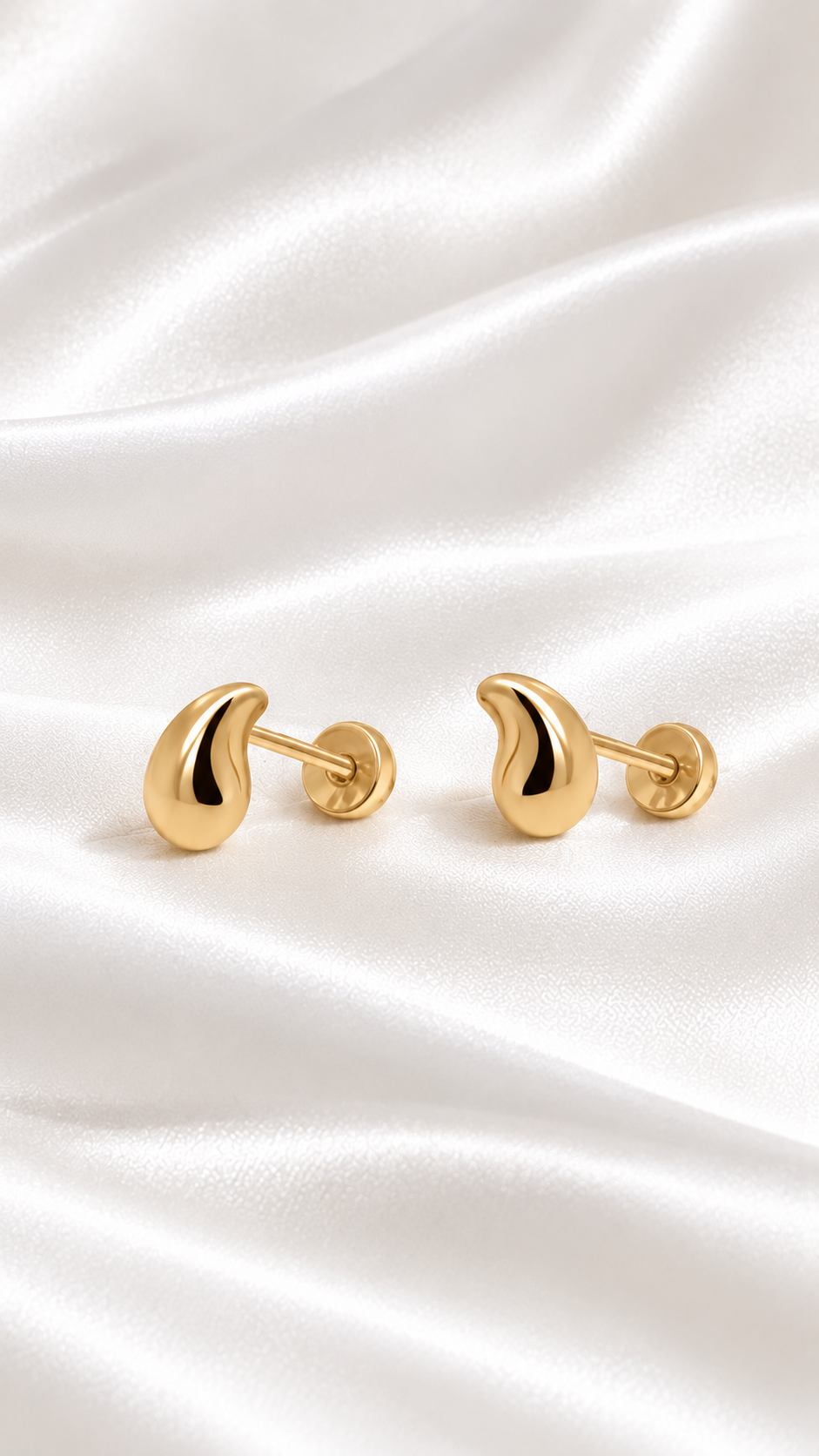 Aretes Gota de Plata 925 Bañada en Oro 14k – 925 Sterling Silver 14k Gold Plated Teardrop Earrings