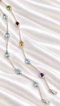 Pulsera con topacio o gemas variadas de plata 925