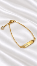 Pulsera de Placa con Mariposa para Niña de 14k – 14k Gold Girls Butterfly ID Bracelet