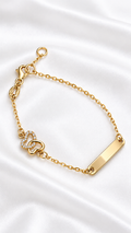 Pulsera de Placa con Mariposa para Niña de 10k – 10k Gold Girls Butterfly ID Bracelet