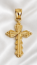 Dije de Cruz Mediano de 14k – 14k Gold Cross Pendant